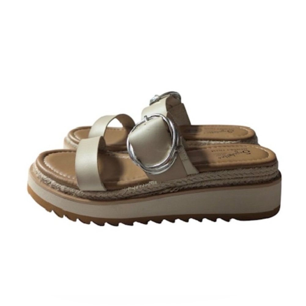 Seychelles Jaycie NWOT Cream Memory Foam Platform Sandals Buckle 8.5